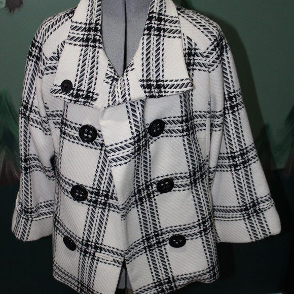 Express Jackets & Blazers - Express Off White and Black Cape Jacket